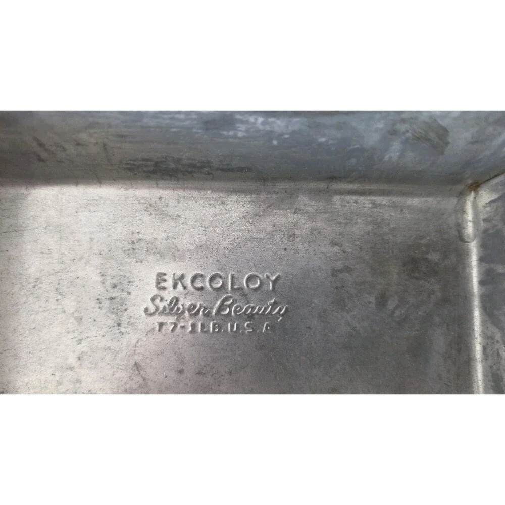 Two Ekcoloy Silver Beauty Loaf Pan Rectangular Metal T7 1lb Easy Clean Silver